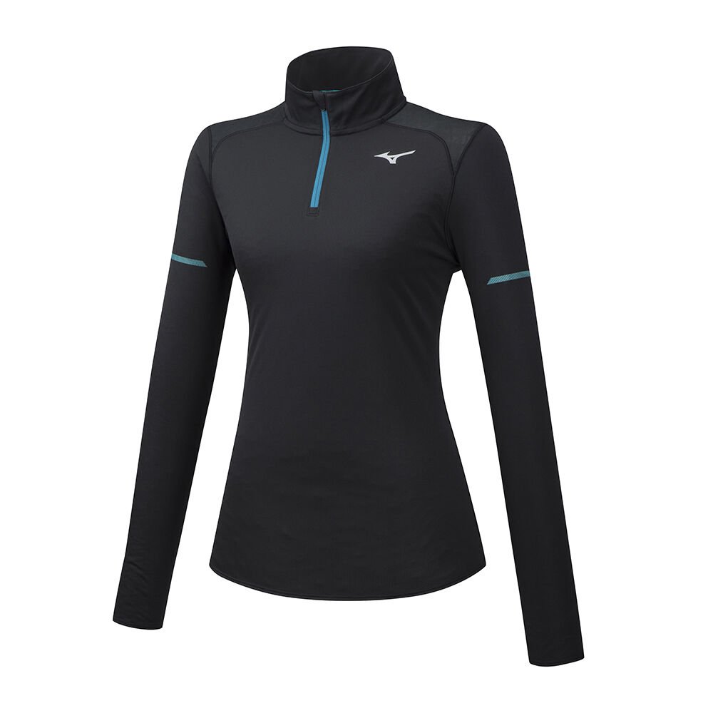 Tops Mizuno Running Alpha LS HZ Para Mujer Negros 6945120-NF